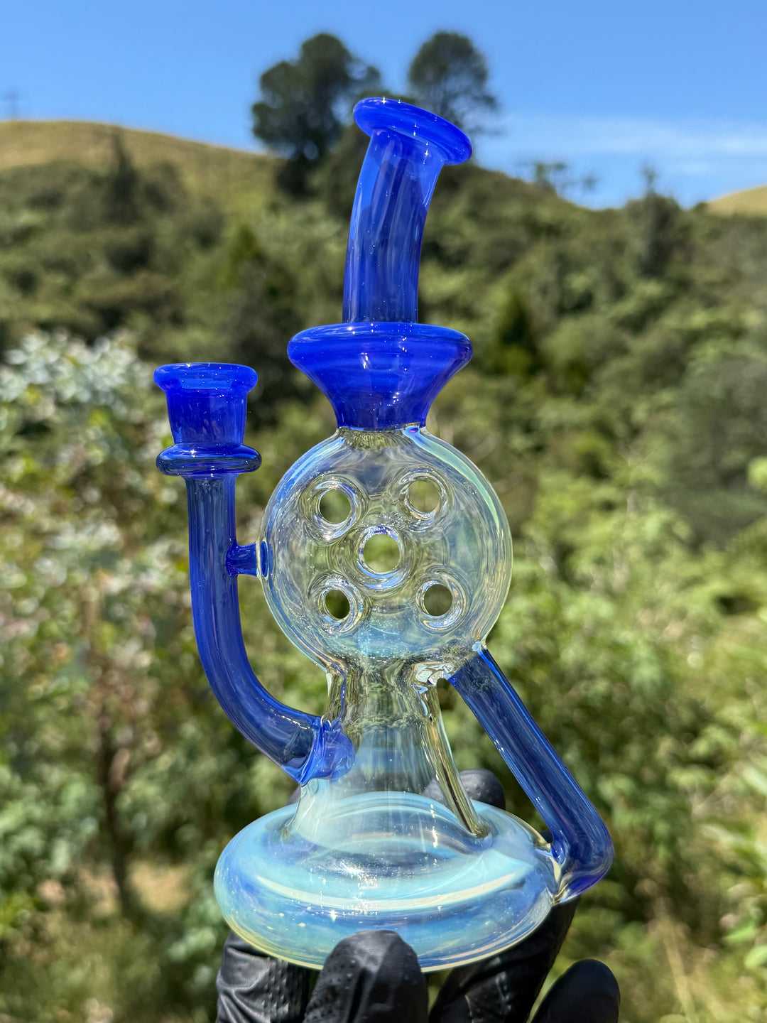 Uzzi Glass Mine Swiss Dumper - Blue Cheese/Silver Fumed