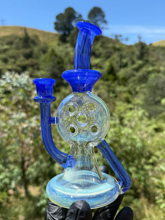 Uzzi Glass Mine Swiss Dumper - Blue Cheese/Silver Fumed