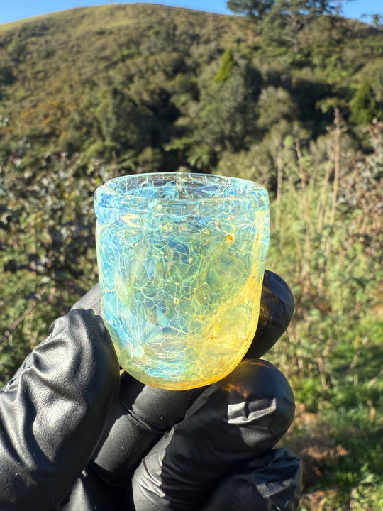 Jims Glass Blowing Chaos Chop Glass - Silver Fumed