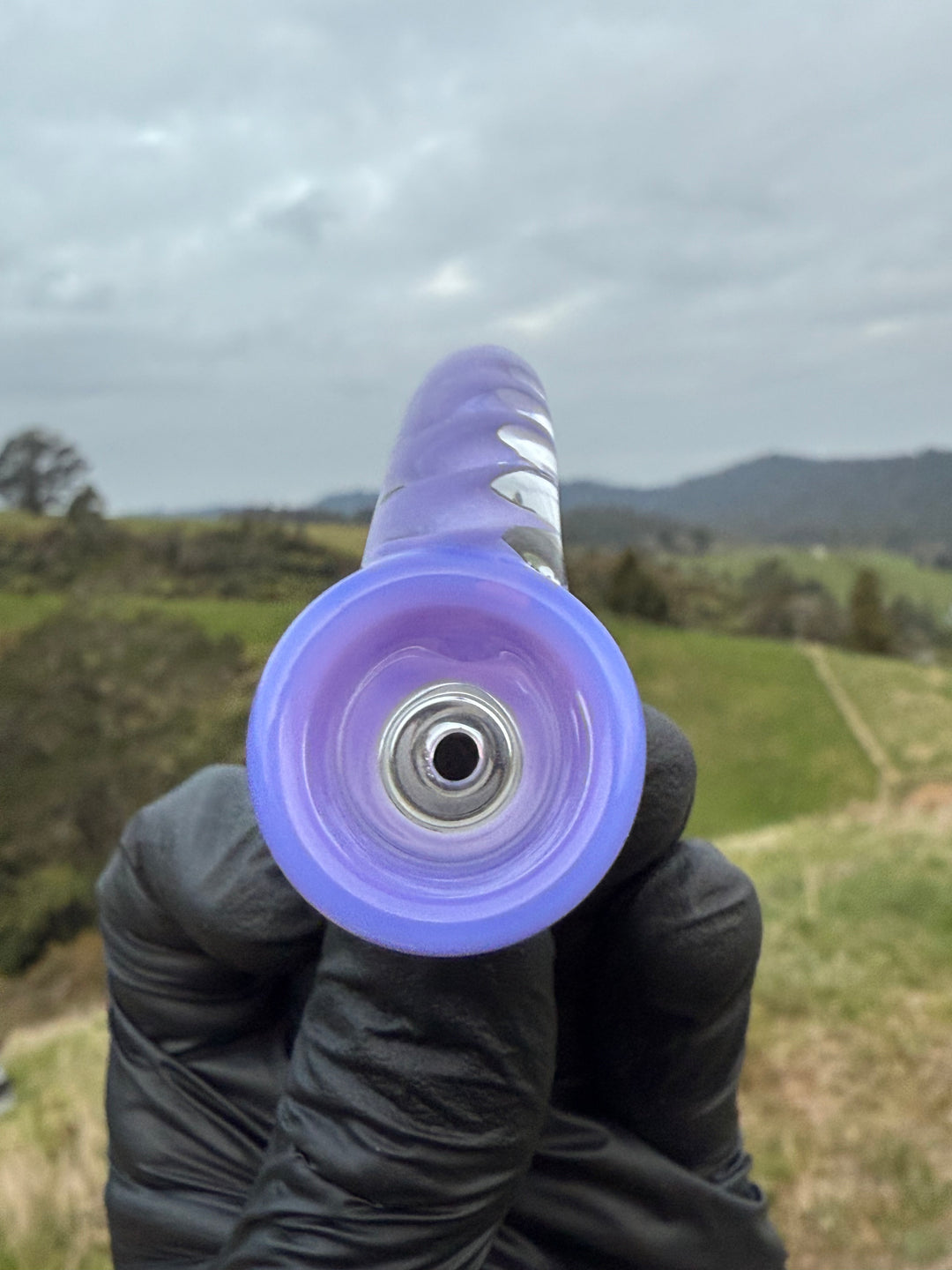 2K Glass 14mm 45° Dry Catch With Slide - Purple Milk