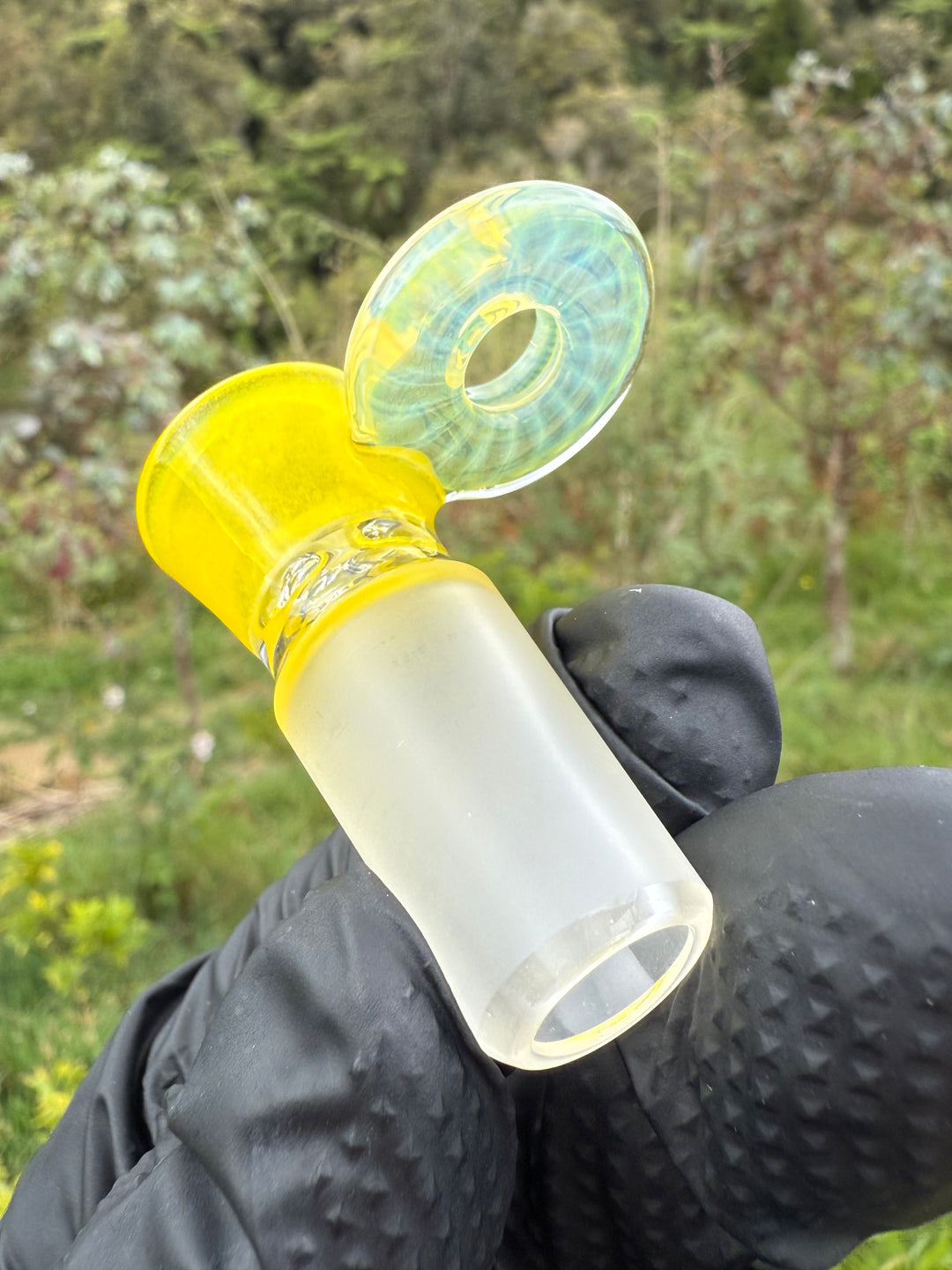 Empirical Glass Grill Perc Tube With Trashcan/Slide - Pineapple Juice/White Saturn