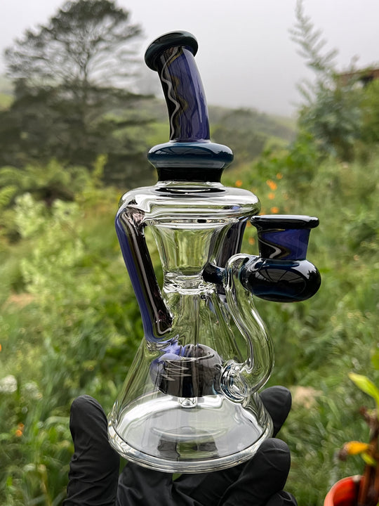 Uzzi Glass Wigwag Donut Recycler - Fade To Black/Purple Mountains