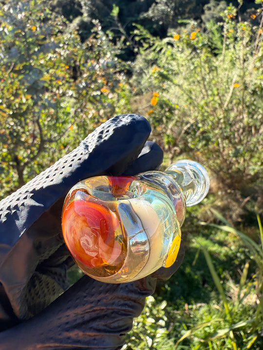 Green Thumb Bob Glass Spoon - Clear/Multicoloured #4