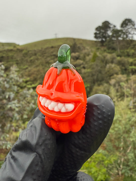 Wyrdglass Pumpkin Pendant - Orange