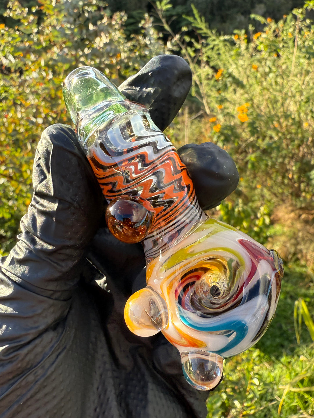 Green Thumb Bob Glass Spoon - Multicoloured/Wigwags #1