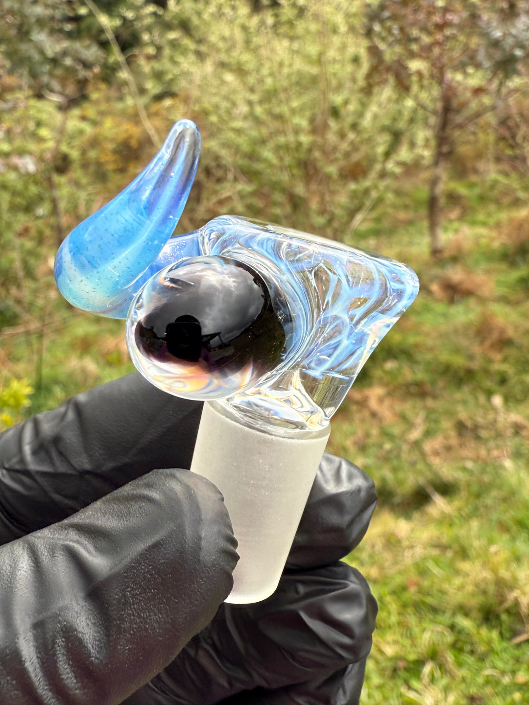 Alex Golovin Slide 18mm Horn Marble - Ghost/Blue Stardust/Jet Black