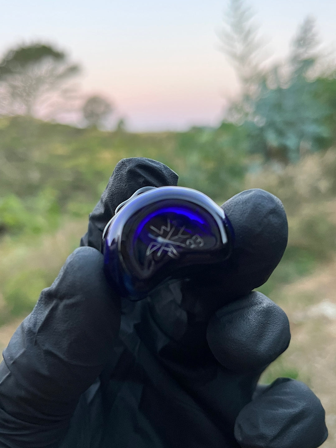 Wyrdglass Goblin Beanie Pendant - Cobalt/Grape