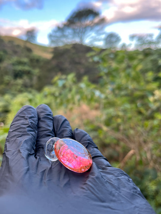 Jims Glass Blowing Chaos Pendant - 14kt Gold Fumed