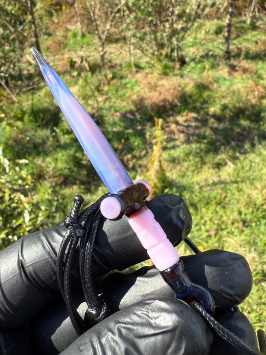 Jamie Clement Dagger Pendant - Pink Slyme/Chocolate Opal