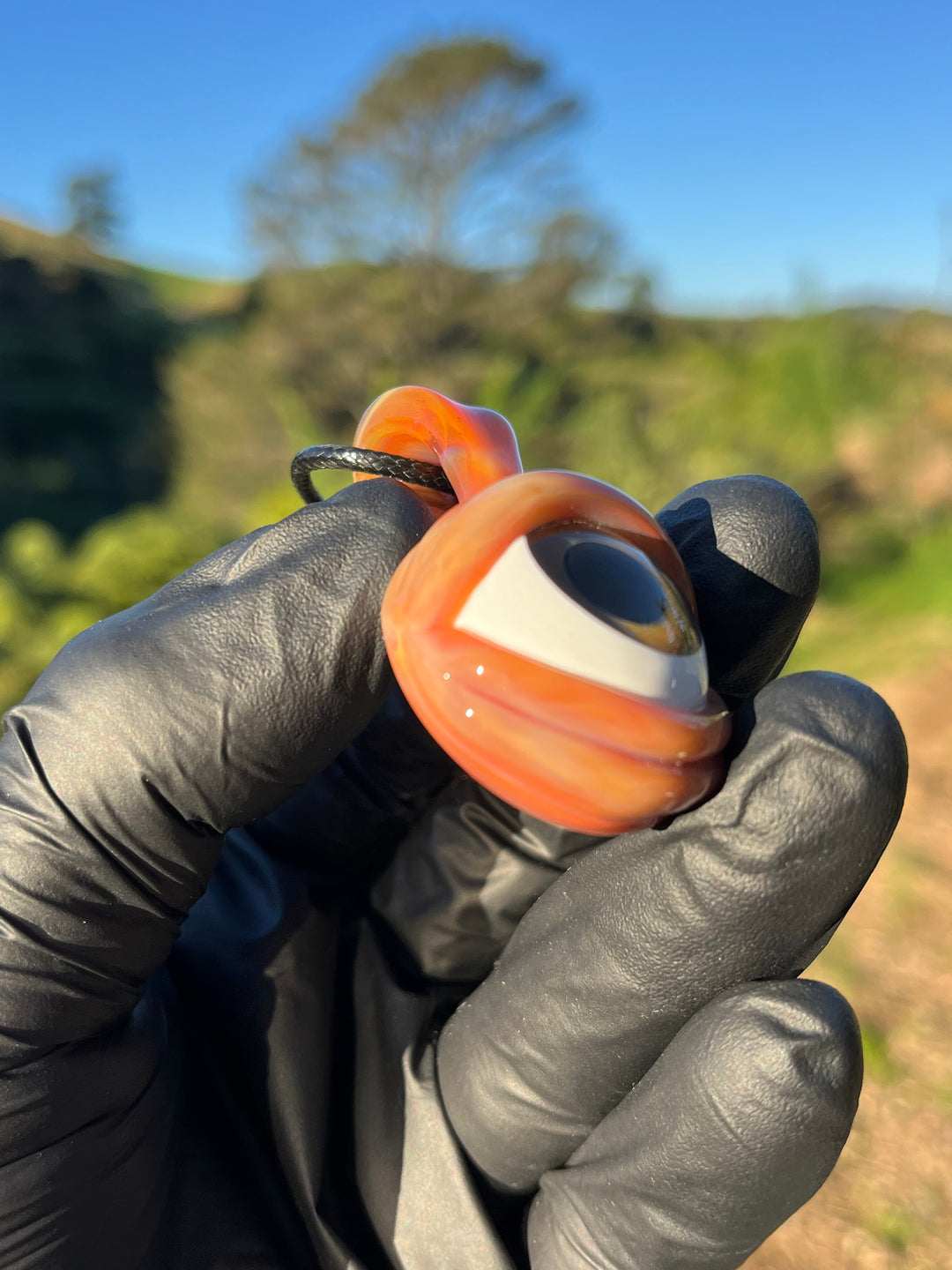 Jamie Clement Fixed Eye Pendant - Orange Opal Phoenix 2