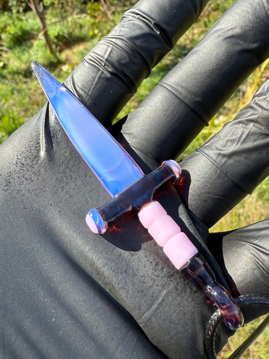 Jamie Clement Dagger Pendant - Pink Slyme/Chocolate Opal