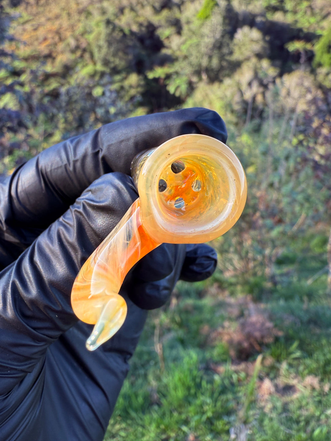 Jims Glass Blowing 14mm Slide - Gold Fumed/Clear