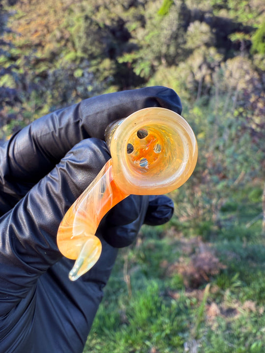 Jims Glass Blowing 14mm Slide - Gold Fumed/Clear