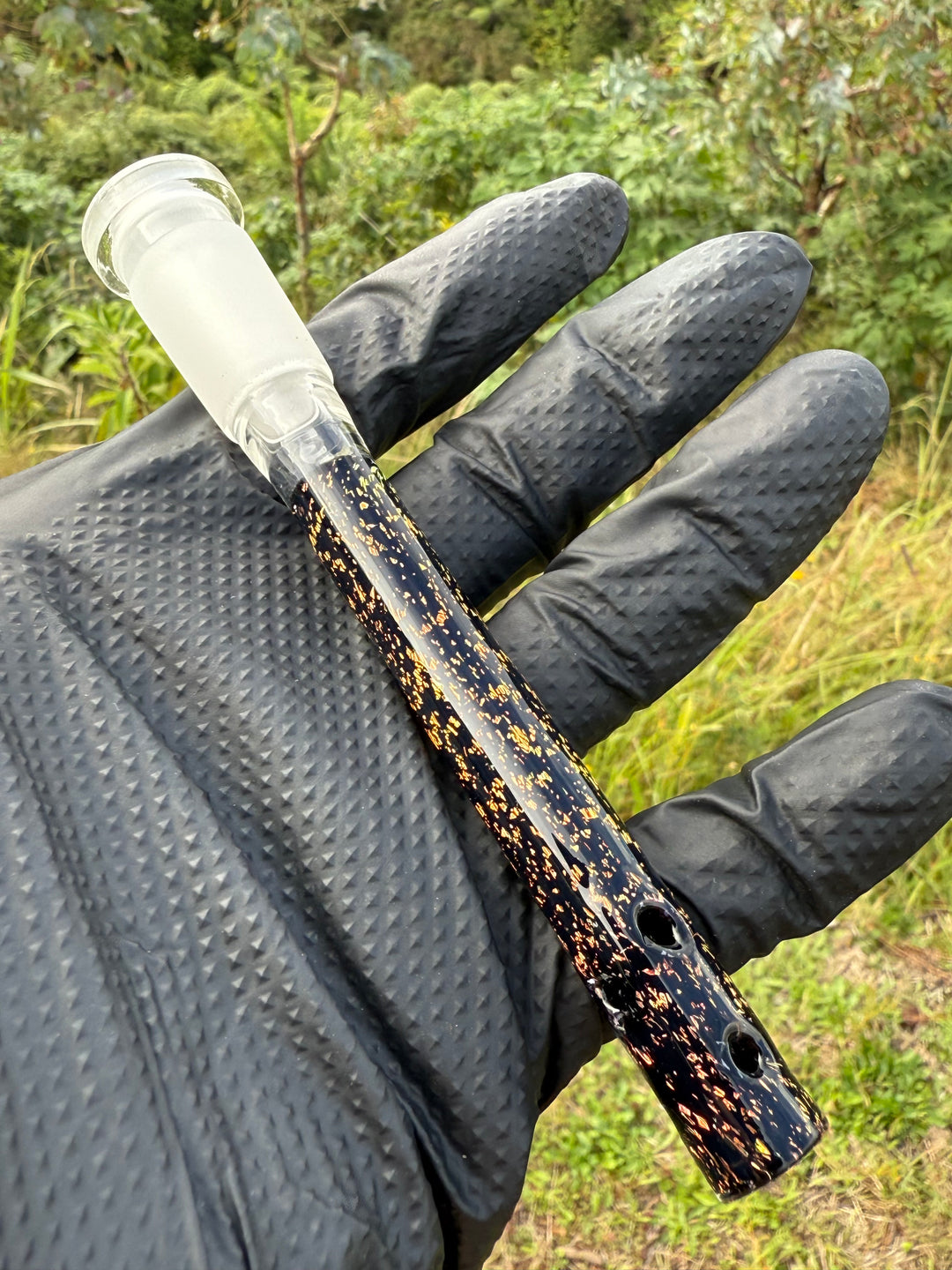 Jamie Clement Glass Collaboration  Downstem - Black/Dichro #2