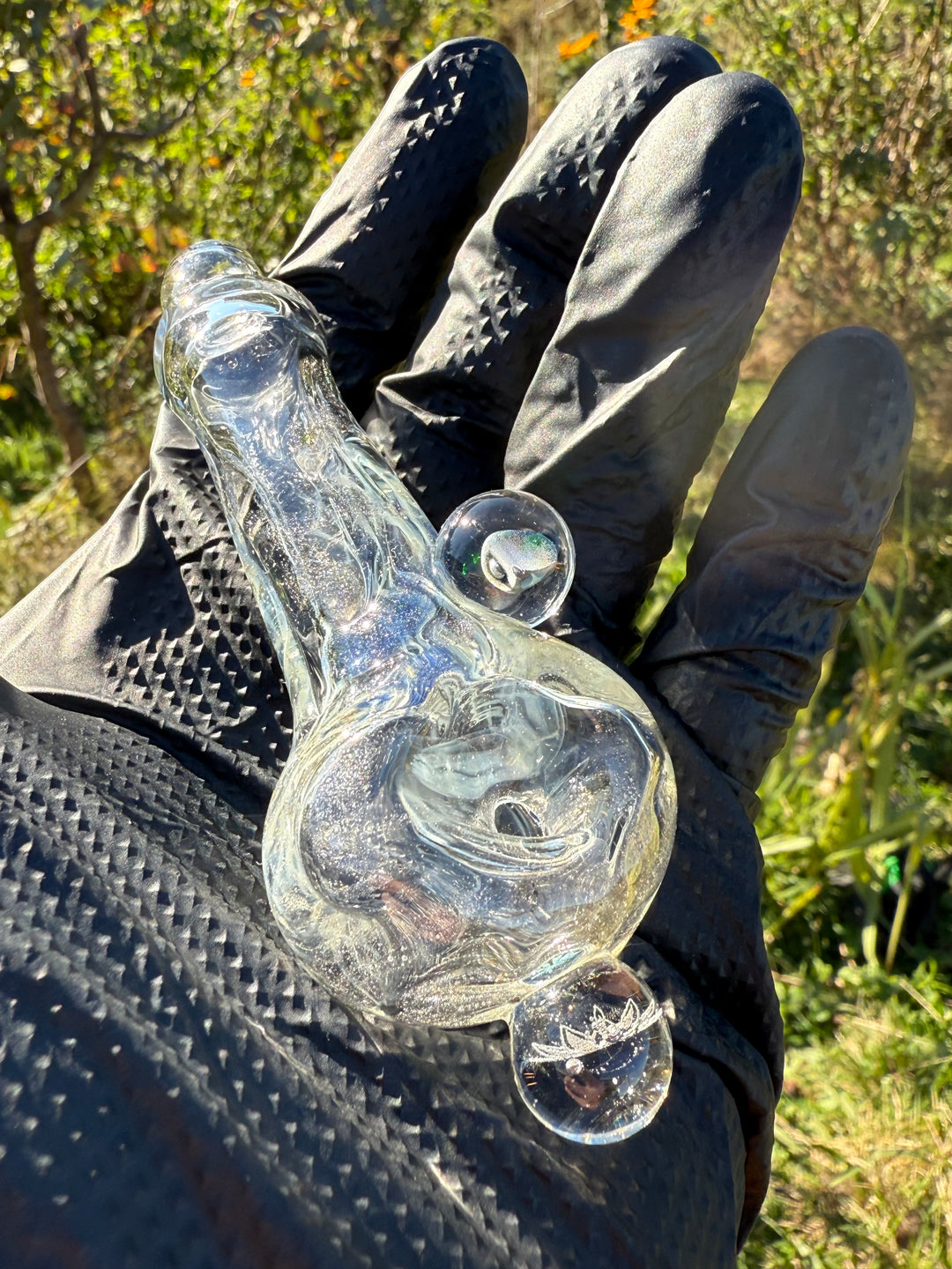 Green Thumb Bob Glass Spoon - Clear/Multicoloured #8