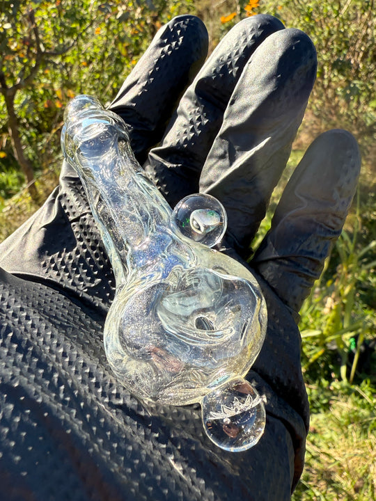 Green Thumb Bob Glass Spoon - Clear/Multicoloured #8