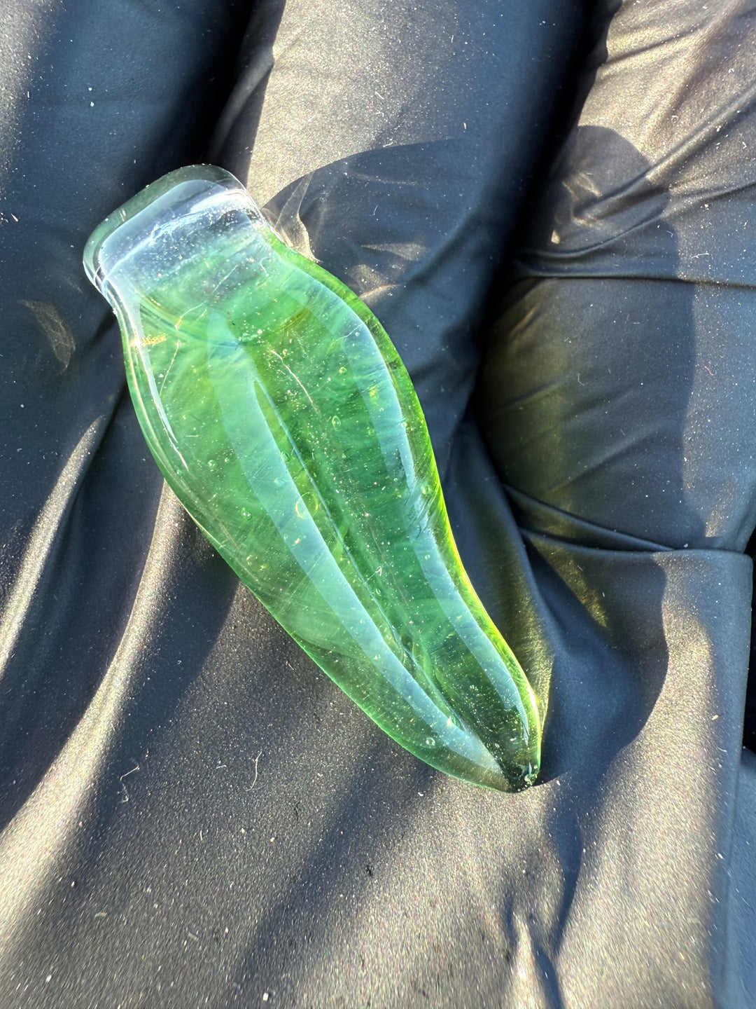 Jims Glass Blowing Leaf Pendant - Green #1