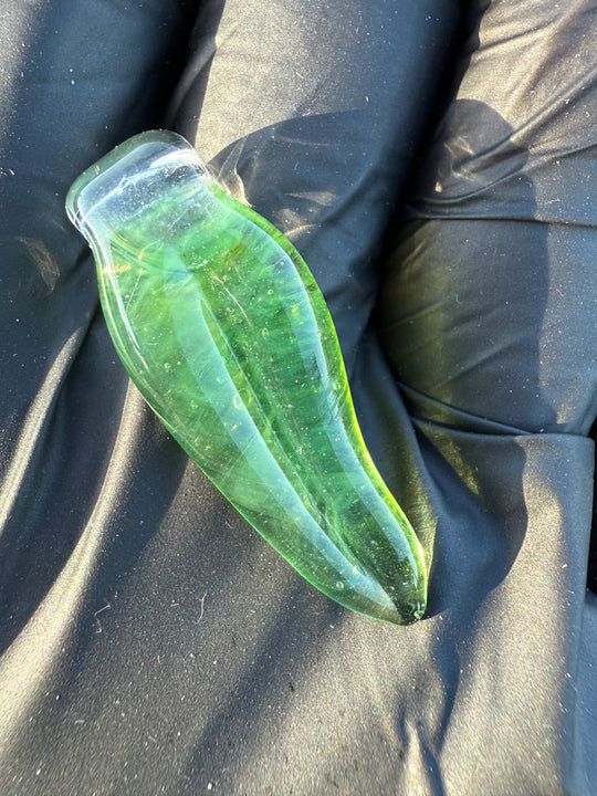 Jims Glass Blowing Leaf Pendant - Green #1