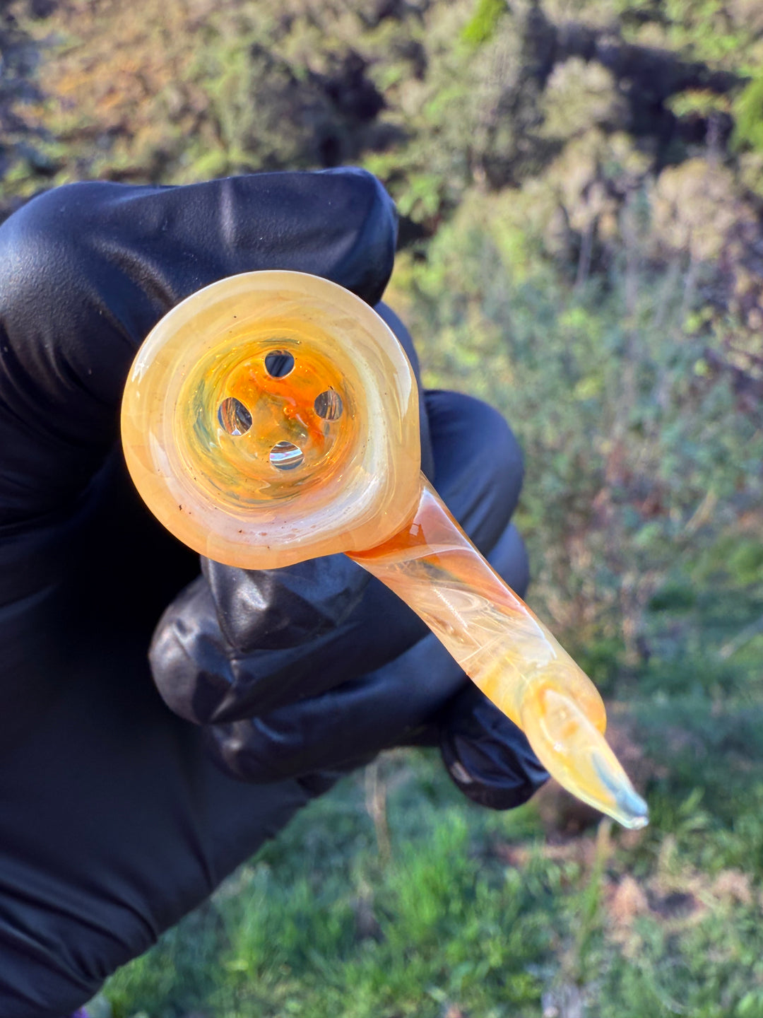 Jims Glass Blowing 14mm Slide - Gold Fumed/Clear