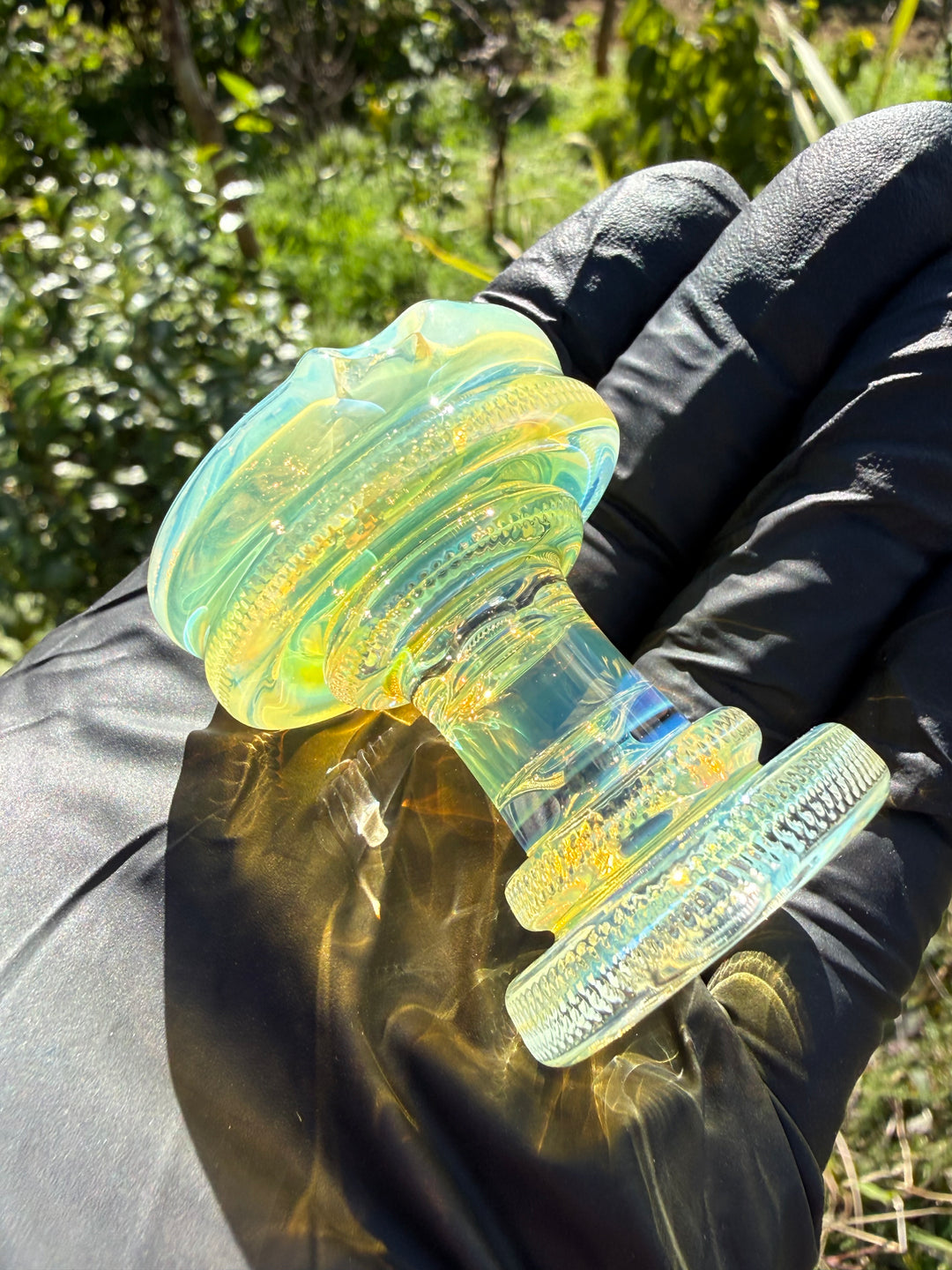 Yeti Glass Puffco Peak Dry Top/Joystick Set - Silver Fumed #2