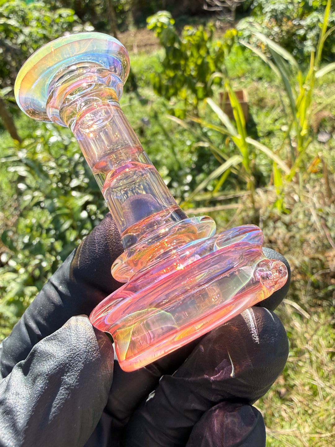 Yeti Glass Puffco Peak Dry Top/Joystick Set - Gold Fumed #2