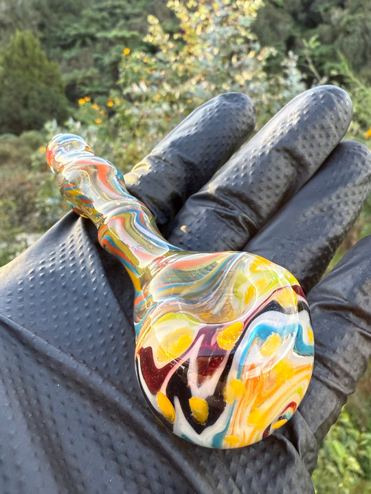 Green Thumb Bob Glass Spoon - Multicoloured/Lines #4