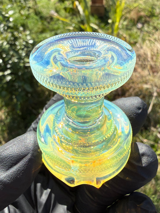 Yeti Glass Puffco Peak Dry Top/Joystick Set - Silver Fumed #2