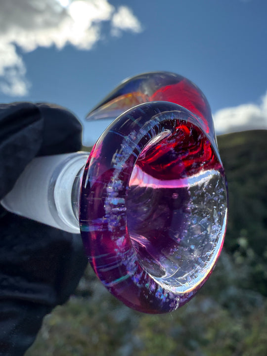 Polar Glass 14mm Horned Slide - Royal Jelly/Crushed Opal/Telemagenta