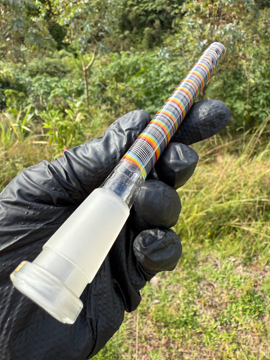 Jamie Clement Glass Collaboration Downstem - Jailhouse Rainbow