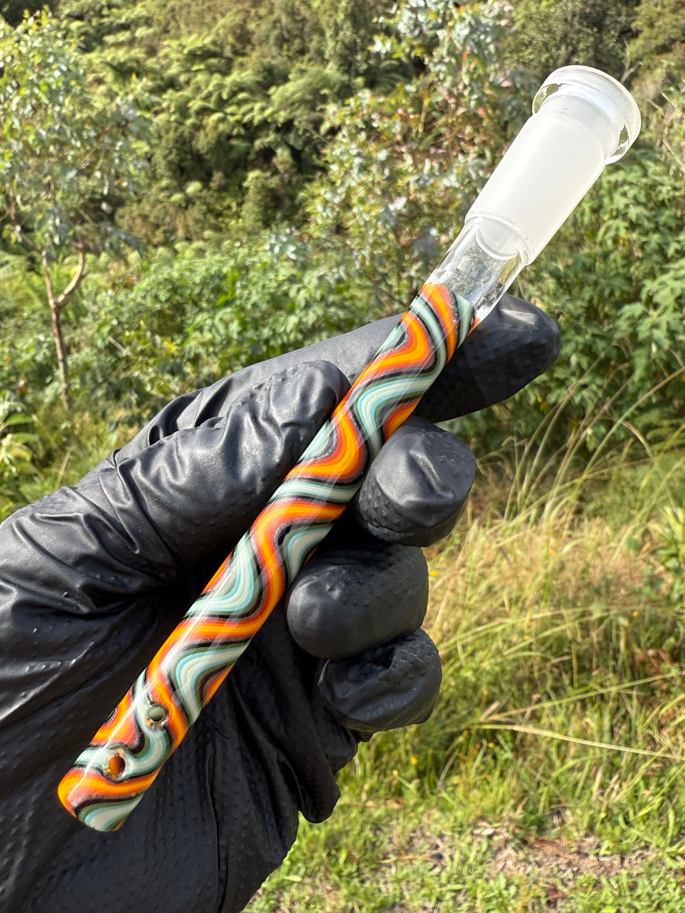 Jamie Clement Glass Collaboration Downstem - Fire And Ice