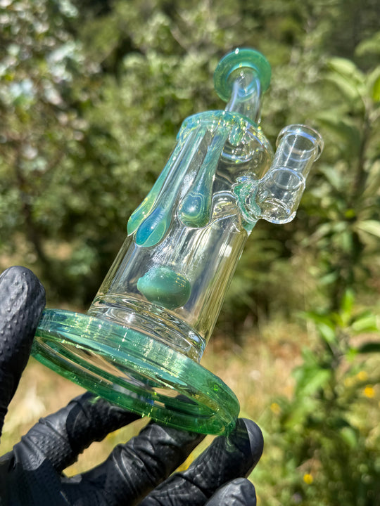 Uzzi Glass Drip Jammer Two Hole Perc - Green Energy