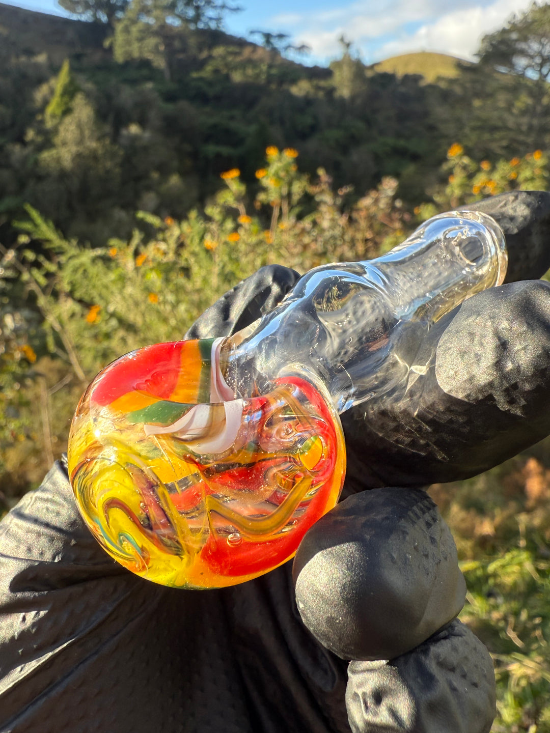 Green Thumb Bob Glass Spoon - Clear/Multicoloured #2