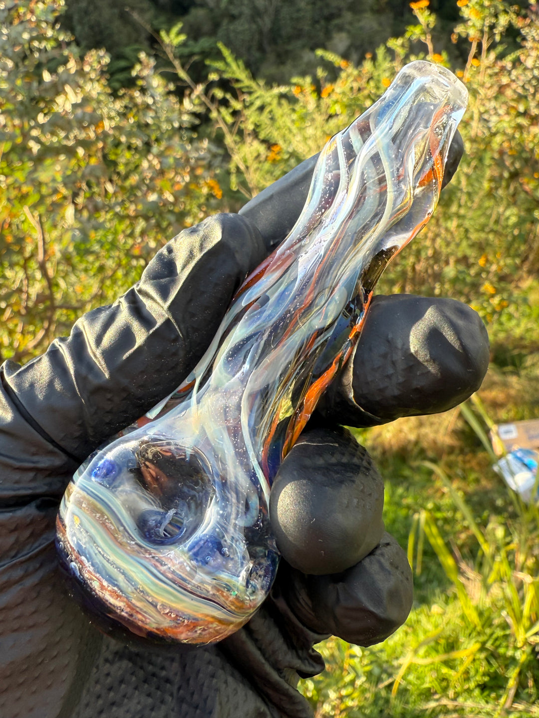 Green Thumb Bob Glass Spoon - Clear/Multicoloured #3