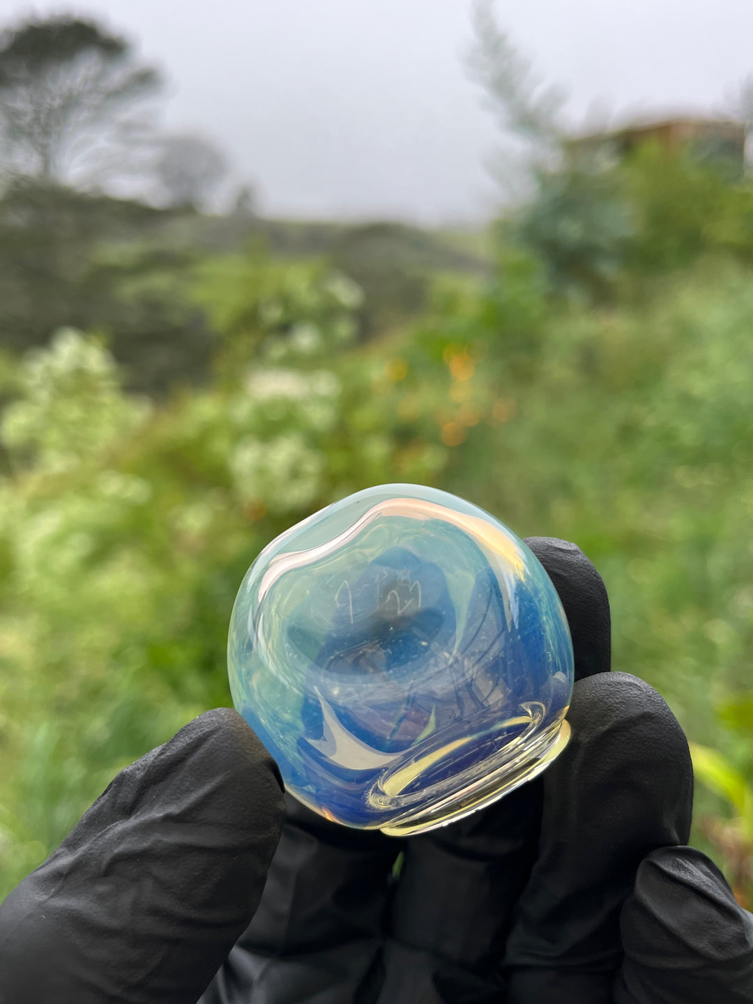 Jargo Glass Ash Jar - Fine Silver Fumed #1