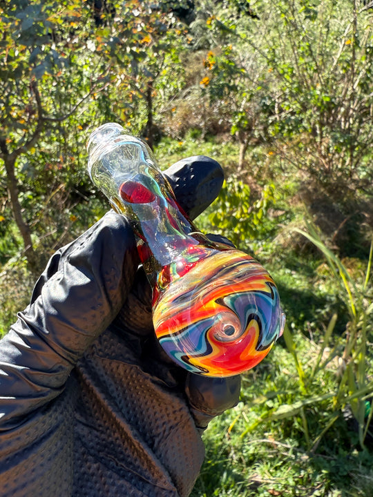 Green Thumb Bob Glass Spoon - Clear/Wigwag #2