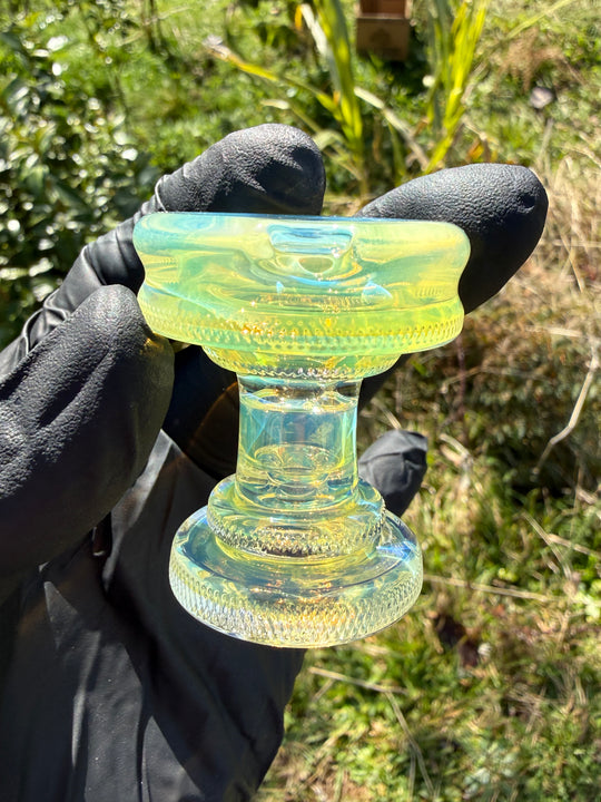 Yeti Glass Puffco Peak Dry Top/Joystick Set - Silver Fumed #2