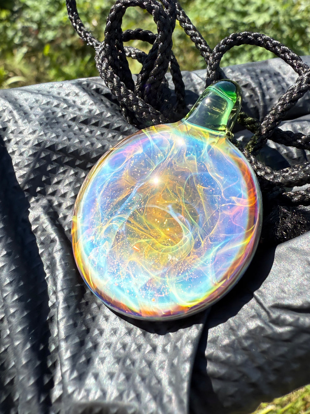 Beerglass Chaos Medallion Pendant - Lime/Multicoloured #2