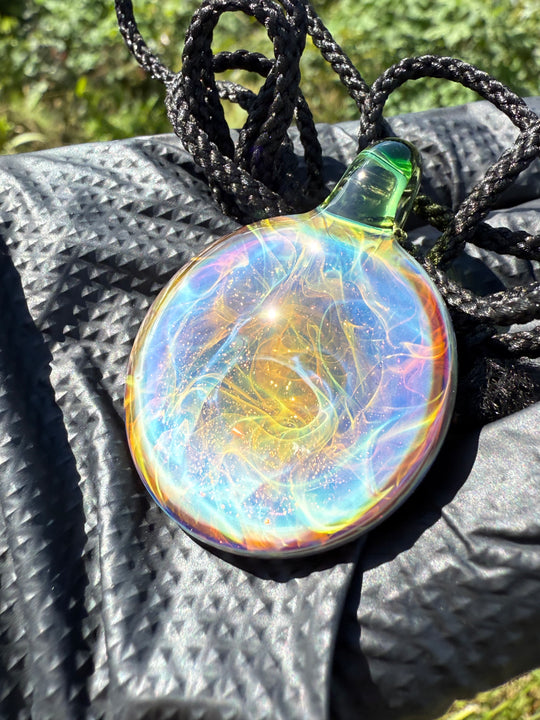 Beerglass Chaos Medallion Pendant - Lime/Multicoloured #2