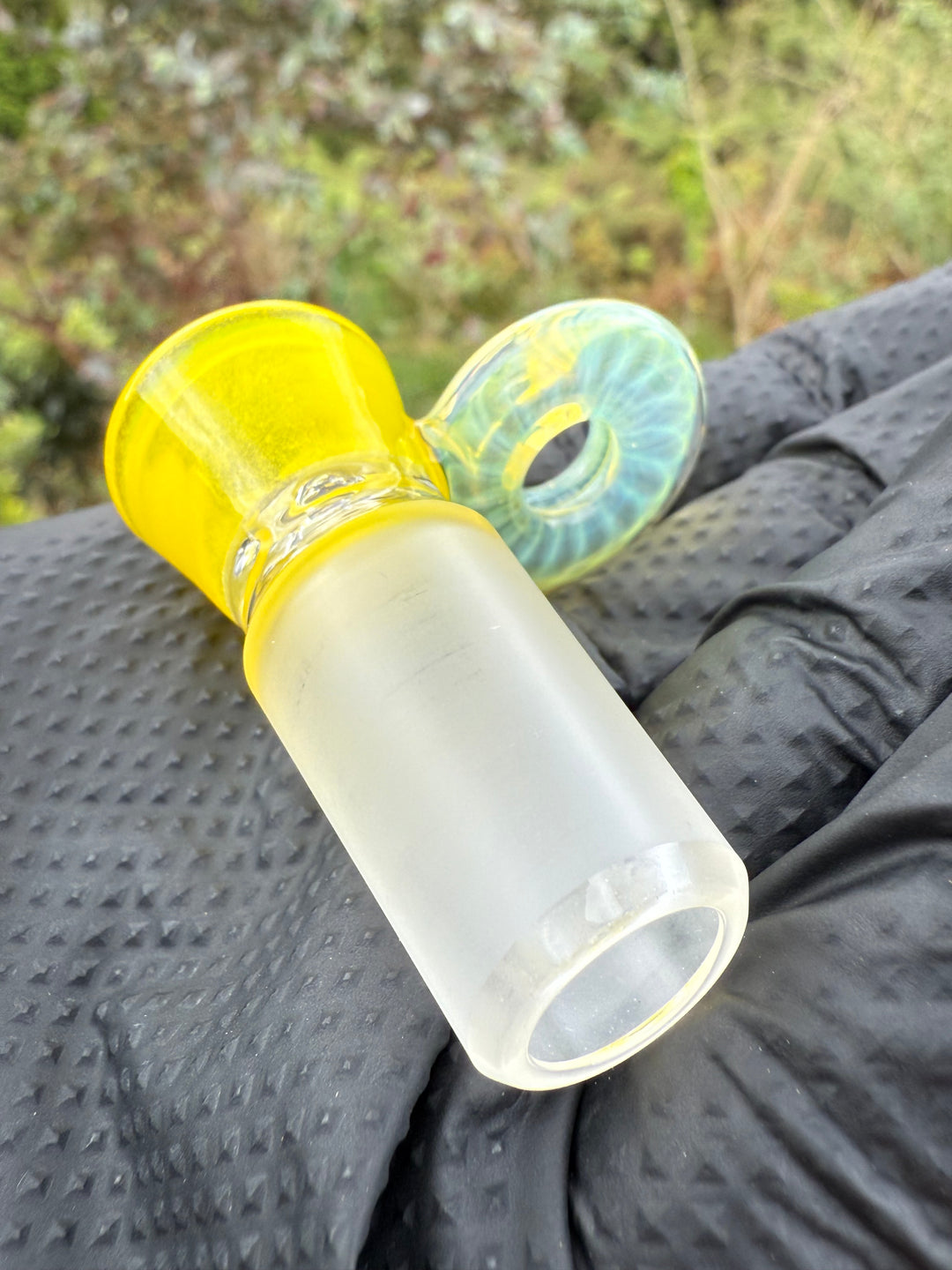 Empirical Glass Grill Perc Tube With Trashcan/Slide - Pineapple Juice/White Saturn