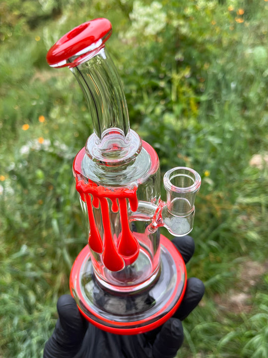 Uzzi Glass Drip Jammer Two Hole Perc - Poppy