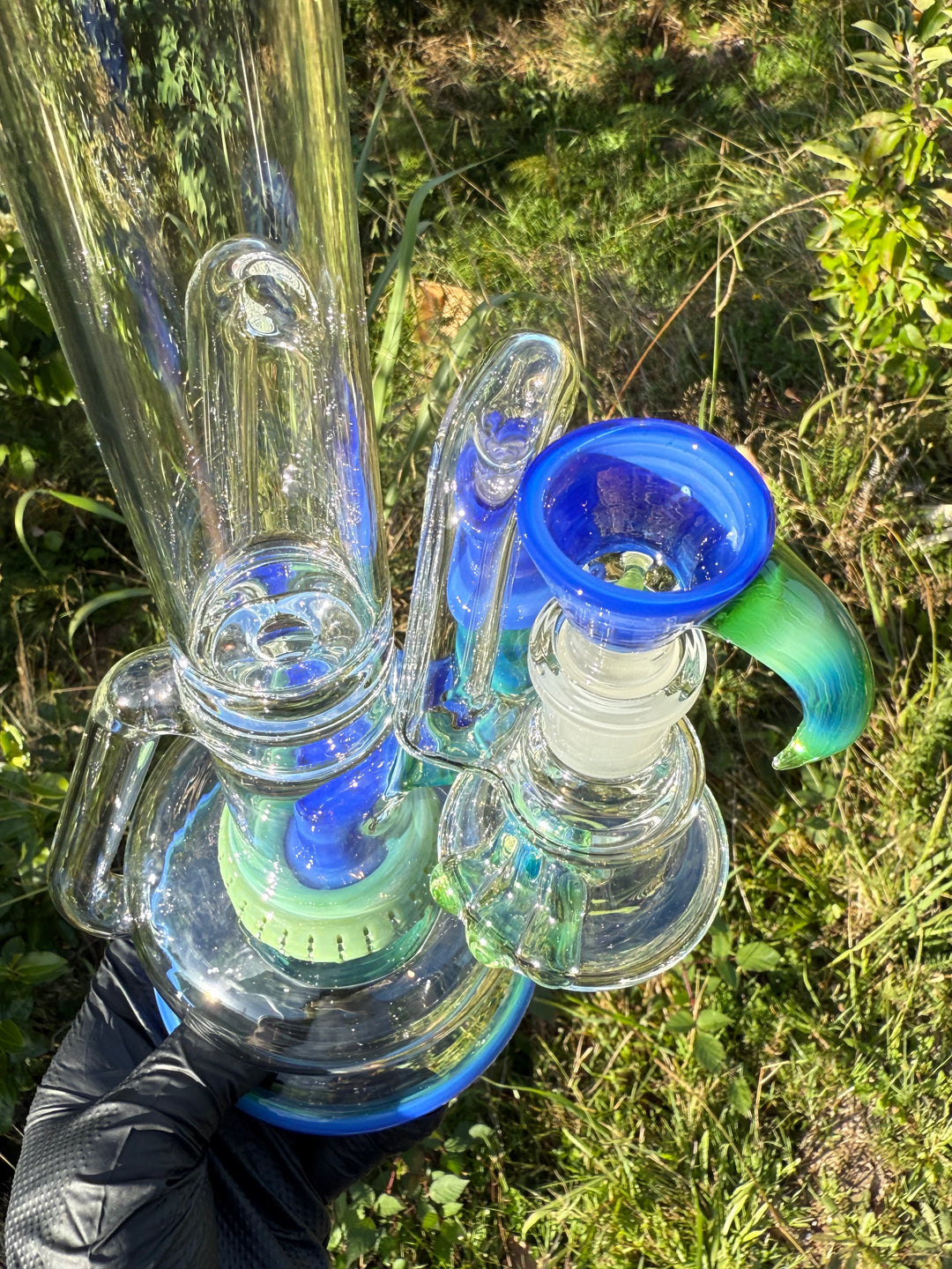 Uzzi Glass Two Tone Tubecycler Set - Green Energy/Sonic