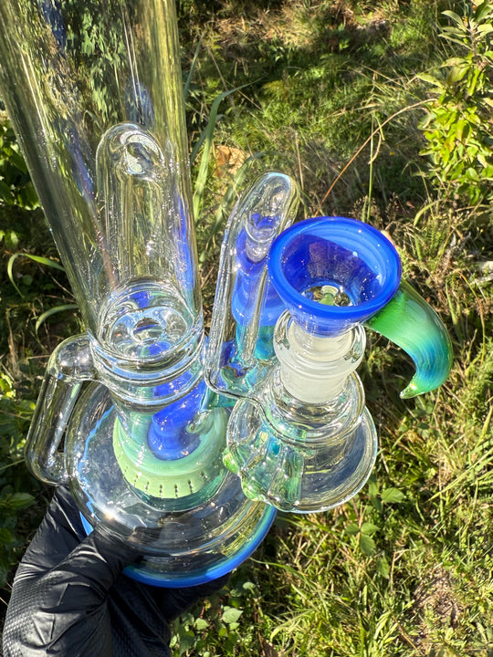 Uzzi Glass Two Tone Tubecycler Set - Green Energy/Sonic