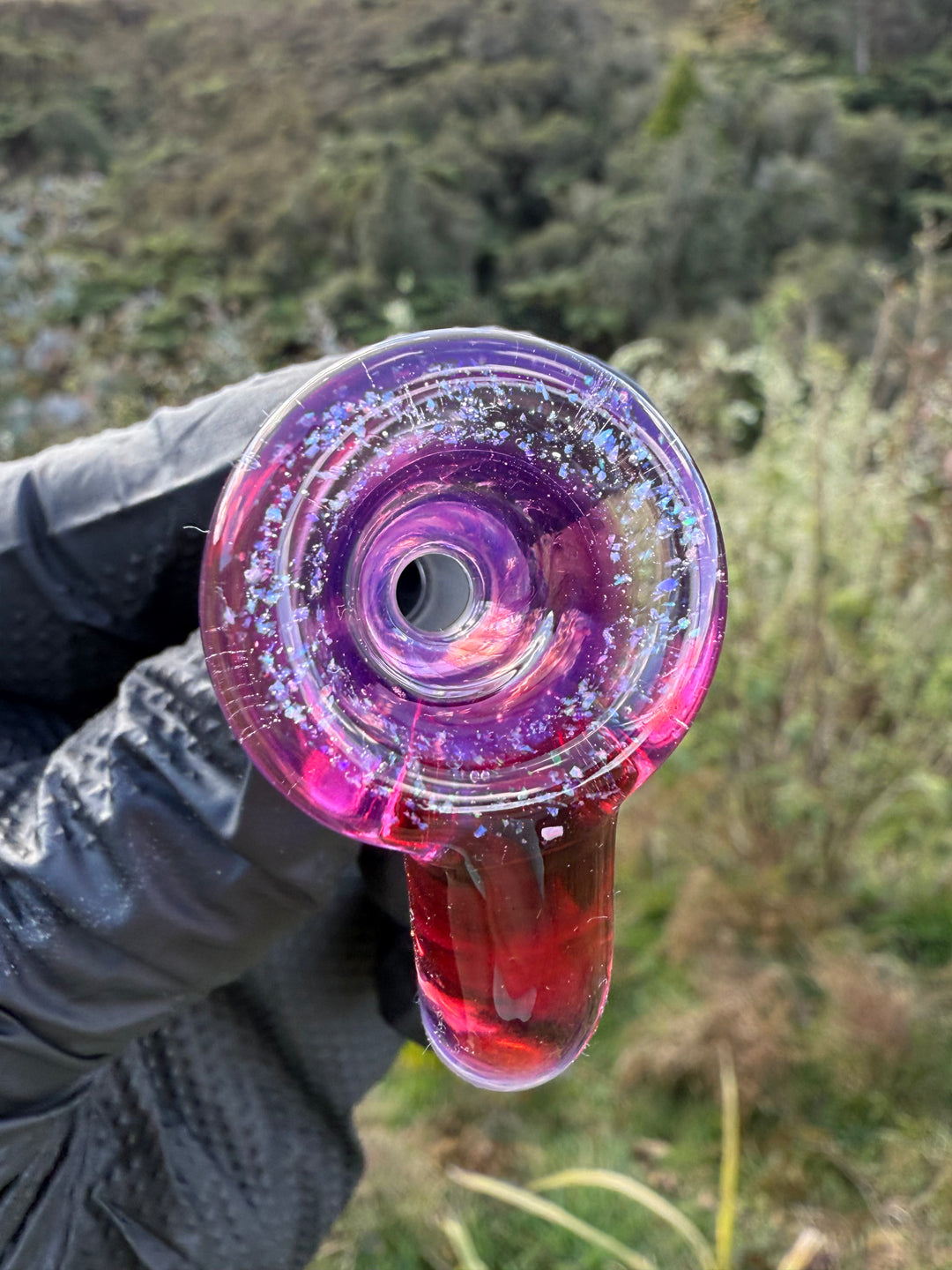 Polar Glass 14mm Horned Slide - Royal Jelly/Crushed Opal/Telemagenta