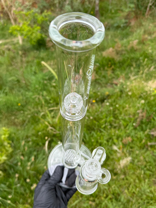 Empirical Glass Grill Perc Tube With Trashcan/Slide - Clear