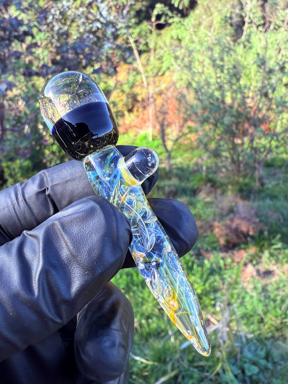 Jims Glass Blowing Chaos Poker - Silver Fumed