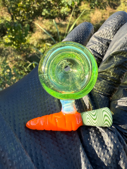 Waffle Glass Slide - Carrot Handle