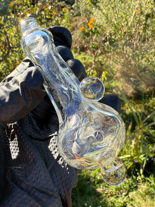 Green Thumb Bob Glass Spoon - Clear/Multicoloured #8