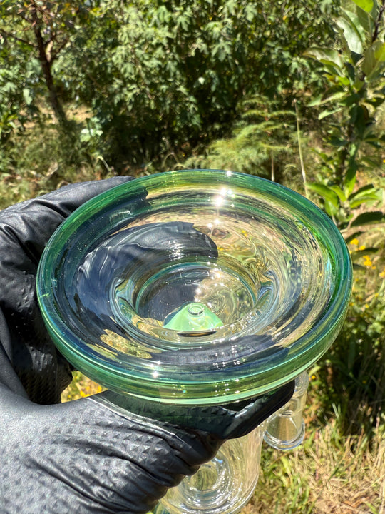 Uzzi Glass Drip Jammer Two Hole Perc - Green Energy