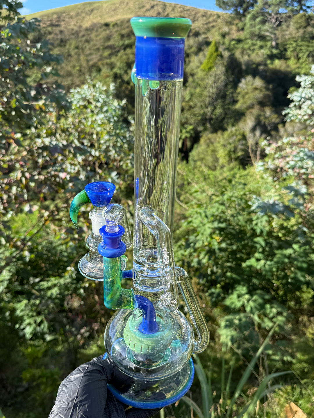 Uzzi Glass Two Tone Tubecycler Set - Green Energy/Sonic