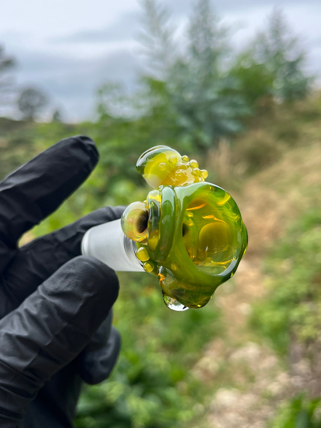 Wyrdglass Monster Slide - Green Opal/Pineapple Juice